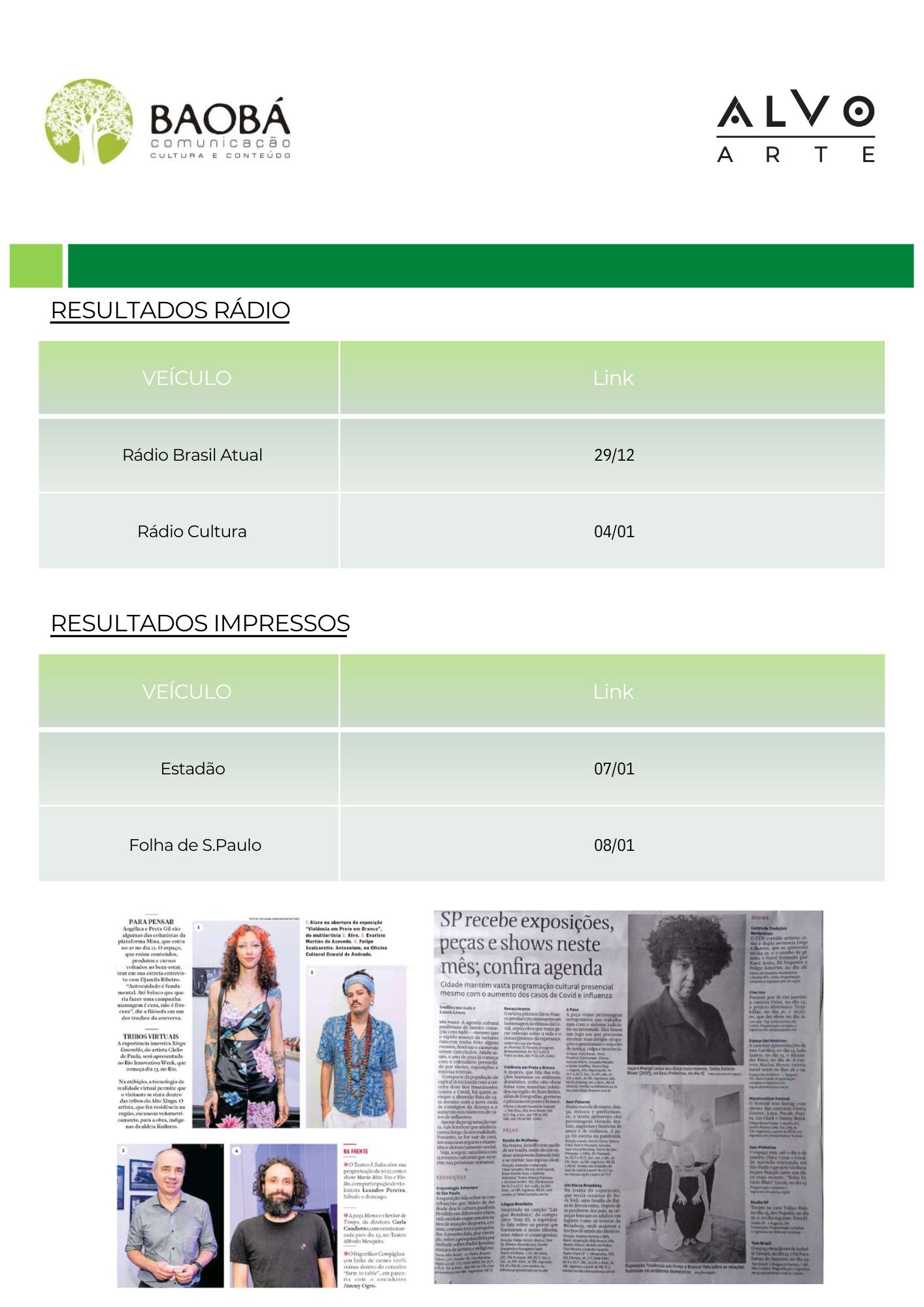 Rádio e imprensa escrita · recortes de Estadão e Folha de S.Paulo